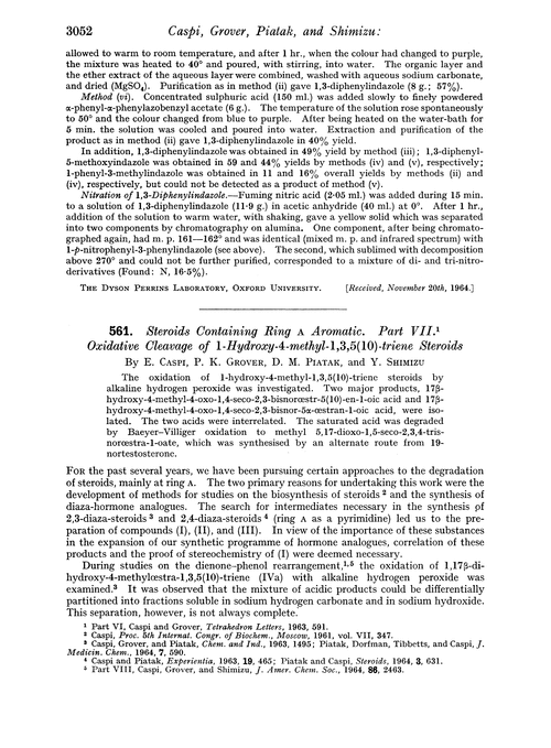 561. Steroids containing ring A aromatic. Part VII. Oxidative cleavage of 1-hydroxy-4-methyl-1,3,5(10)-triene steroids