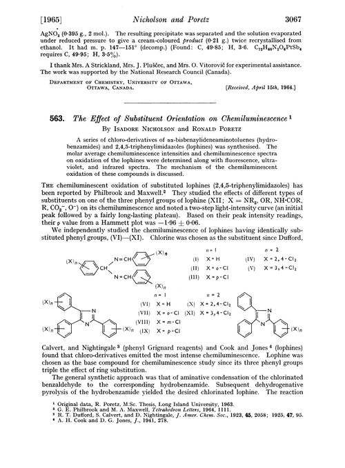 563. The effect of substituent orientation on chemiluminescence