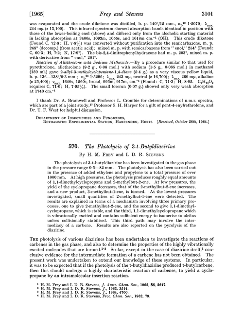 570. The photolysis of 3-t-butyldiazirine