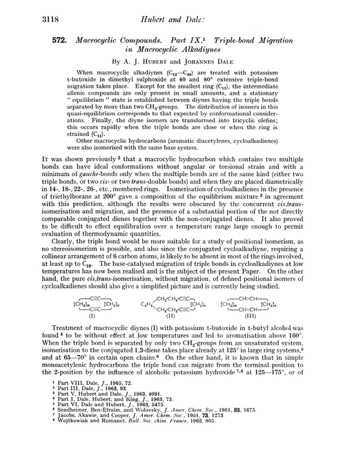 572. Macrocyclic compounds. Part IX. Triple-bond migration in macrocyclic alkadiynes