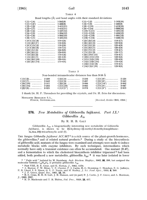 576. New metabolites of Gibberella fujikuroi. Part IX. Gibberellin A13