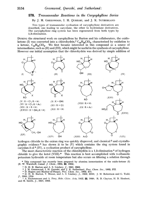 578. Transannular reactions in the caryophyllene series
