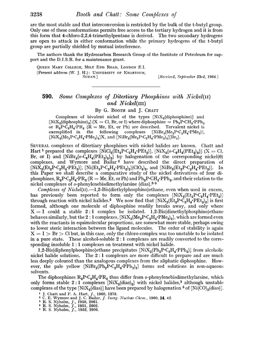 590. Some complexes of ditertiary phosphines with nickel(II) and nickel(III)