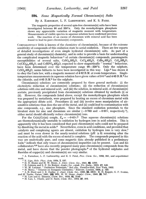 594. Some magnetically normal chromium(II) salts