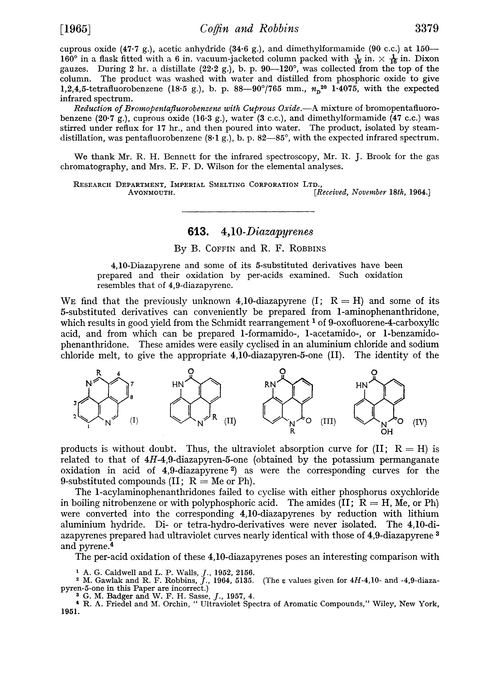 613. 4,10-Diazapyrenes