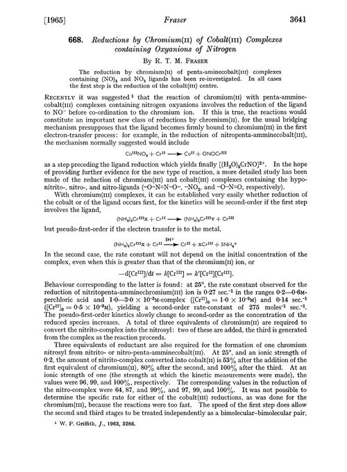 668. Reductions by chromium(II) of cobalt(III) complexes containing oxyanions of nitrogen