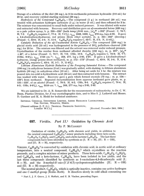 697. Viridin. Part II. Oxidation by chromic acid