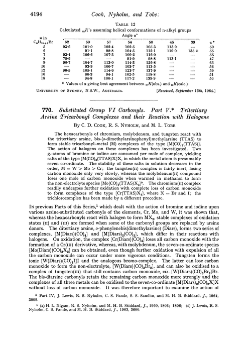 770. Substituted Group VI carbonyls. Part V. Tritertiary arisne tricarbonyl complexes and their reaction with halogens