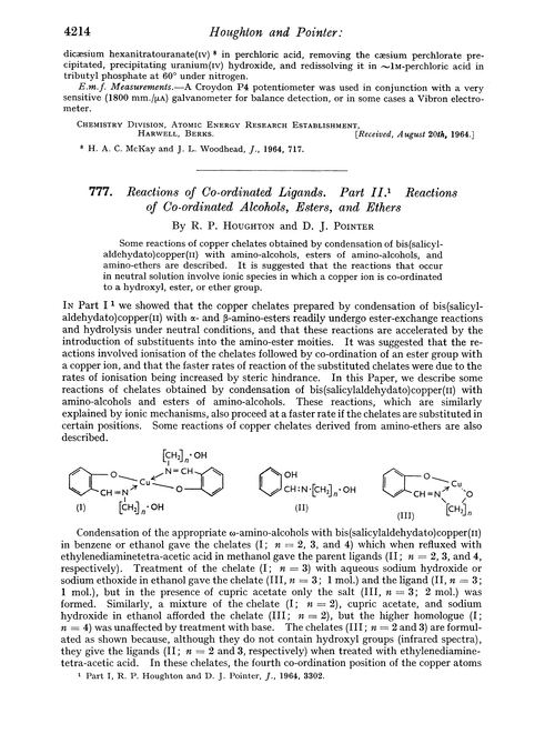 777. Reactions of co-ordinated ligands. Part II. Reactions of co-ordinated alcohols, esters, and ethers