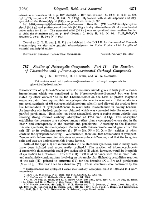 787. Studies of heterocyclic compounds. Part II. The reaction of thioamides with γ-bromo-αβ-unsaturated carbonyl compounds