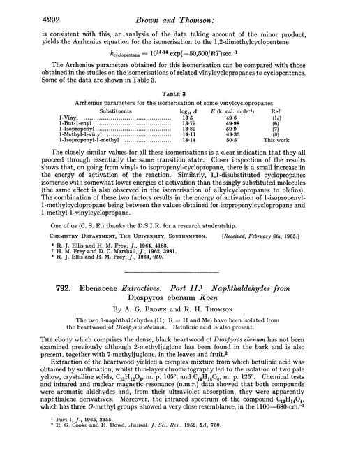 792. Ebenaceae extractives. Part II. Naphthaldehydes from Diospyros ebenum koen