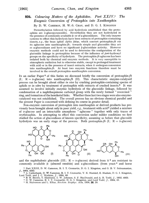 804. Colouring matters of the aphididae. Part XXIV. The enzymic conversion of protoaphin into xanthoaphin