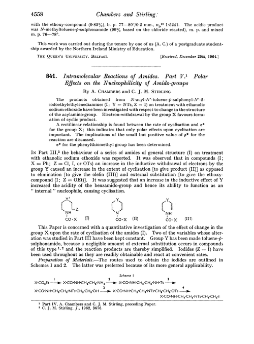 841. Intramolecular reactions of amides. Part V. Polar effects on the nucleophilicity of amido-groups
