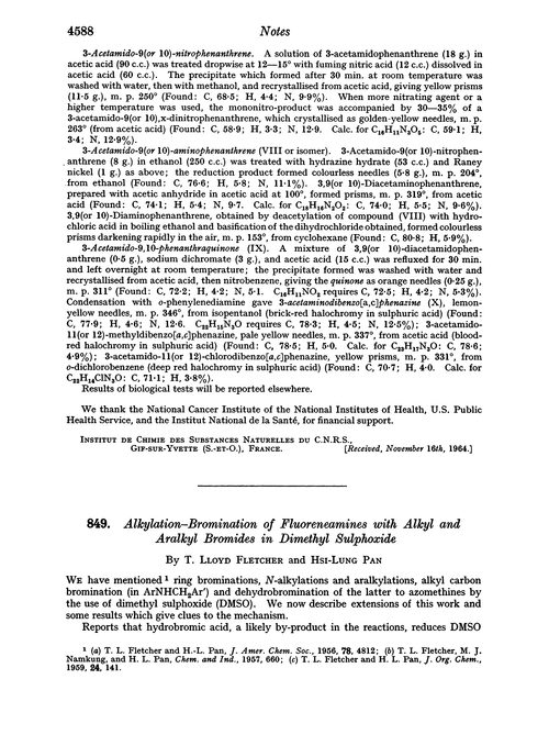 849. Alkylation–bromination of fluoreneamines with alkyl and aralkyl bromides in dimethyl sulphoxide