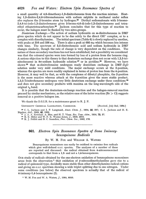 861. Electron spin resonance spectra of some iminoxy-benzoquinone radicals