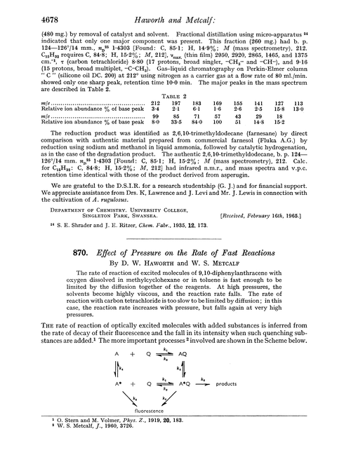 870. Effect of pressure on the rate of fast reactions