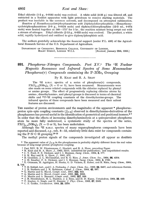 891. Phosphorus–nitrogen compounds. Part XV. The 1H nuclear magnetic resonance and infrared spectra of some mononuclear phosphorus(V) compounds containing the P–NMe2 grouping