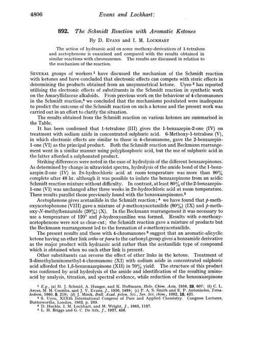892. The Schmidt reaction with aromatic ketones