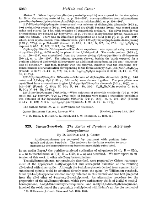 929. Chrom-3-en-6-ols. The action of pyridine on alk-2-enyl-benzoquinones