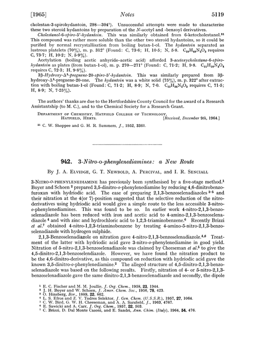 942. 3-Nitro-o-phenylenediamines: a new route