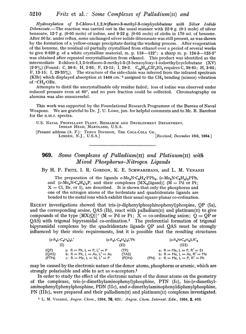 969. Some complexes of palladium(II) and platinum(II) with mixed phosphorus–nitrogen ligands
