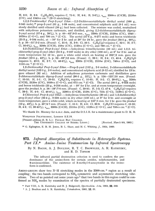 973. Infrared absorption of substituents in heterocyclic systems. Part IX. Amine–imine tautomerism by infrared spectroscopy