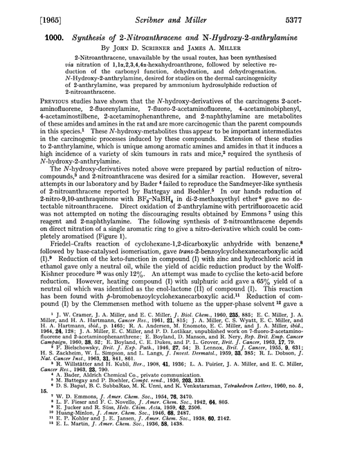 1000. Synthesis of 2-nitroanthracene and N-hydroxy-2-anthrylamine