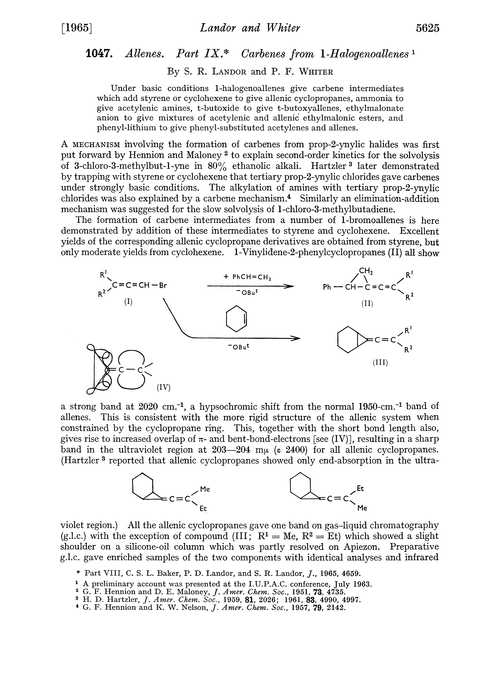 1047. Allenes. Part IX. Carbenes from 1-halogenoallenes