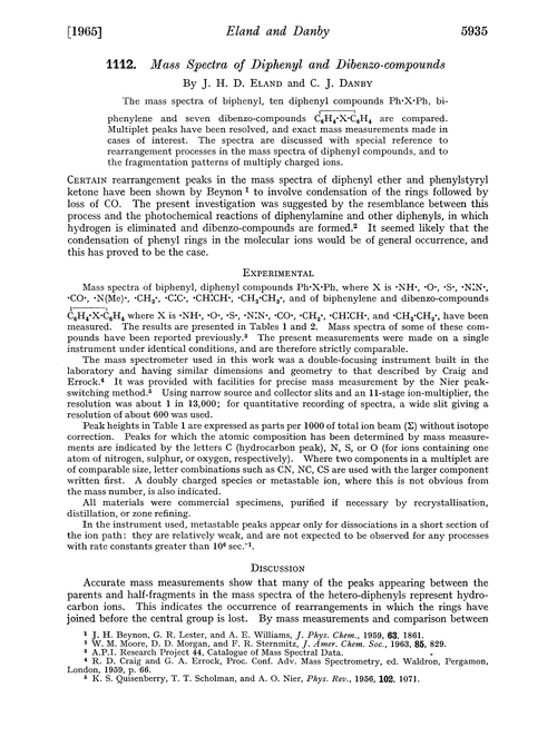 1112. Mass spectra of diphenyl and dibenzo-compounds
