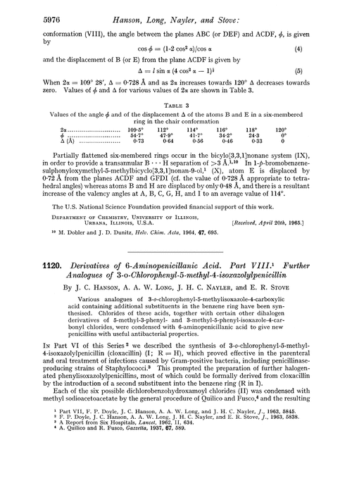 1120. Derivatives of 6-aminopenicillanic acid. Part VIII. Further analogues of 3-O-chorophenyl-5-methyl-4-isoxazolylpenicillin