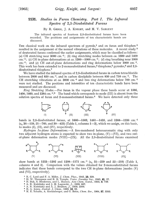 1131. Studies in furan chemistry. Part I. The infrared spectra of 2,5-disubstituted furans