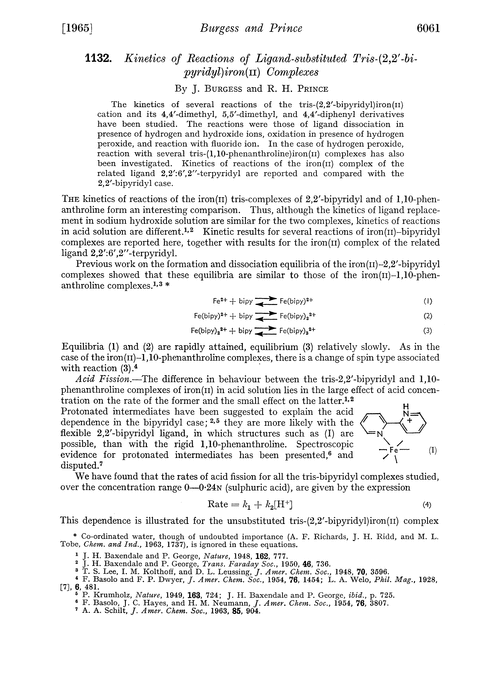 1132. Kinetics of reactions of ligand-substituted tris-(2,2′-bipyridyl)iron(II) complexes