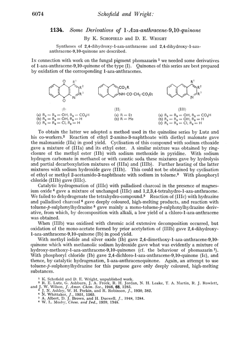 1134. Some derivatives of 1-aza-anthracene-9,10-quinone