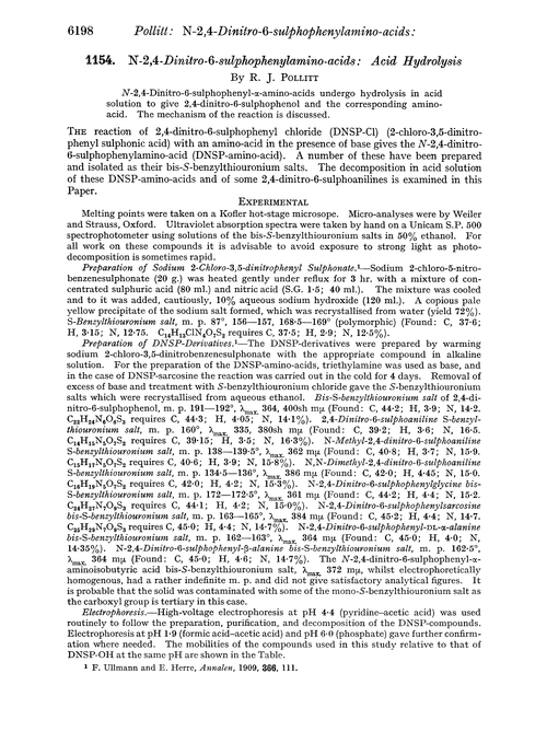 1154. N-2,4-dinitro-6-sulphophenylamino-acids: acid hydrolysis