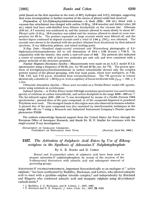 1157. The activation of sulphuric acid esters by use of ethoxy-acetylene in the synthesis of adenosine-5′ sulphatophosphate