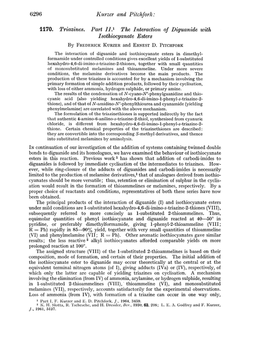 1170. Triazines. Part II. The interaction of diguanide with isothiocyanate esters