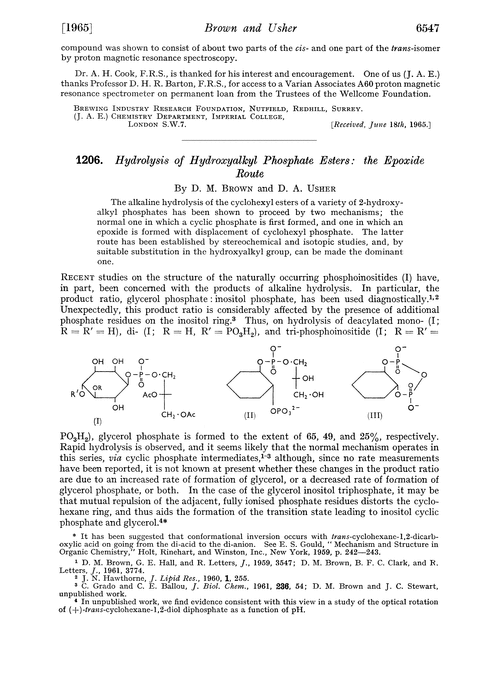 1206. Hydrolysis of hydroxyalkyl phosphate esters: the epoxide route