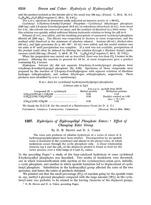 1207. Hydrolysis of hydroxyalkyl phosphate esters: effect of changing ester group
