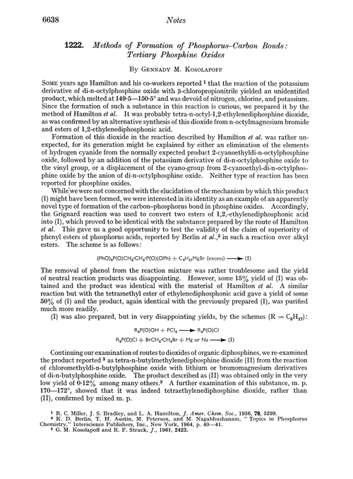 1222. Methods of formation of phosphorus-carbon bonds: tertiary phosphine oxides