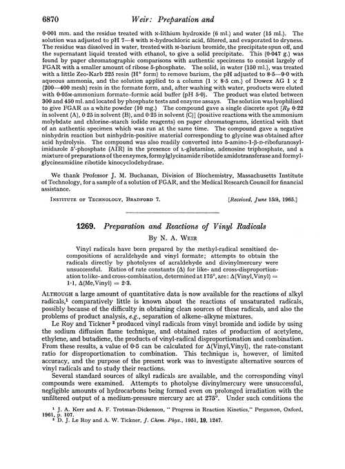 1269. Preparation and reactions of vinyl radicals
