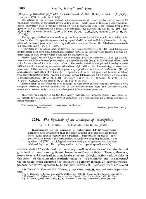 1284. The synthesis of an analogue of griseofulvin