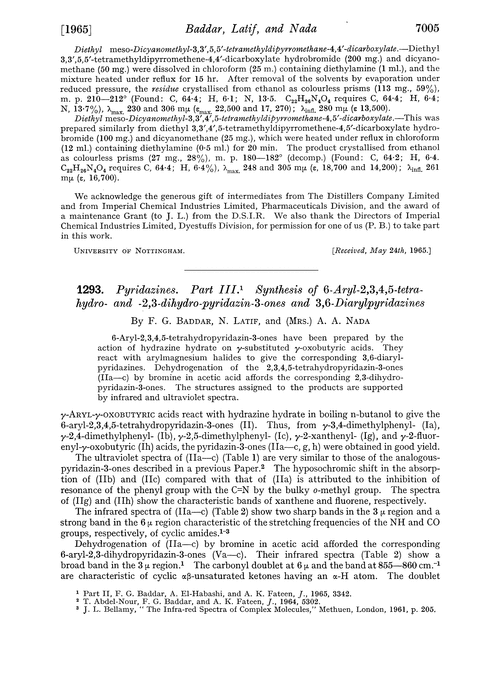 1293. Pyridazines. Part III. Synthesis of 6-aryl-2,3,4,5-tetra-hydro- and -2,3-dihydro-pyridazin-3-ones and 3,6-diarylpyridazines