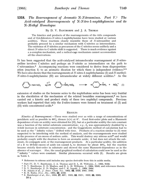 1318. The rearrangement of aromatic N-nitroamines. Part V. The acid-catalysed rearrangements of N-nitro-1-naphthylamine and its N-methyl homologue