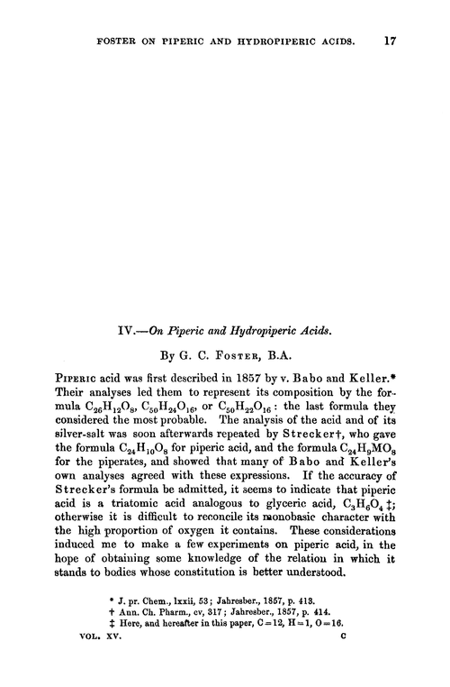 IV.—On piperic and hydropiperic acids