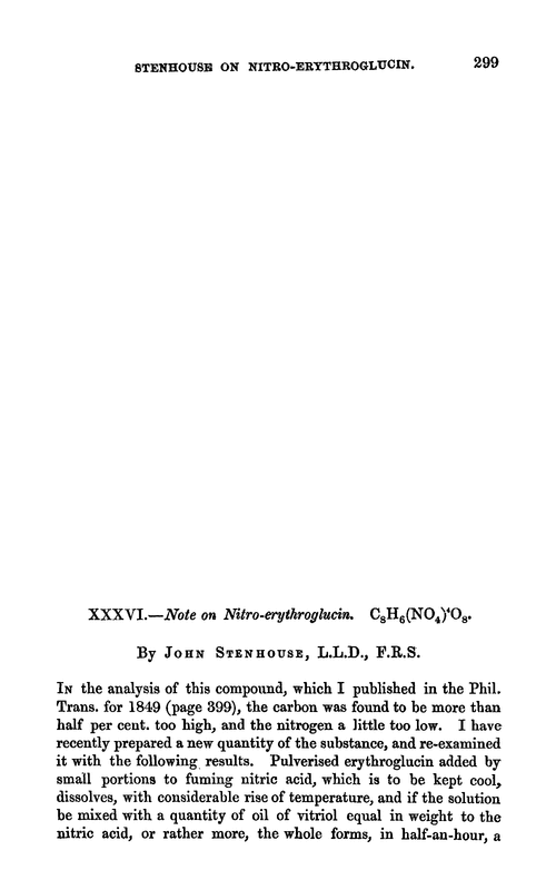 XXXVI.—Note on nitro-erythroglucin. C8H6(NO4)4O8