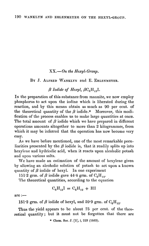 XX.—On the hexyl-group