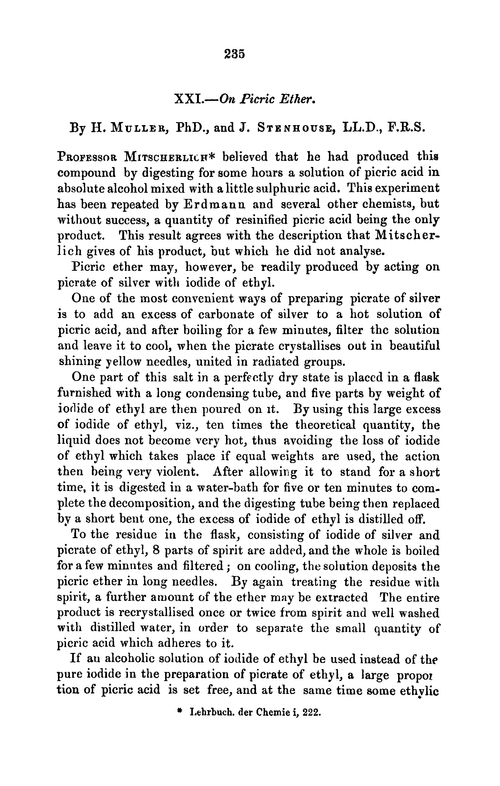 XXI.—On picric ether