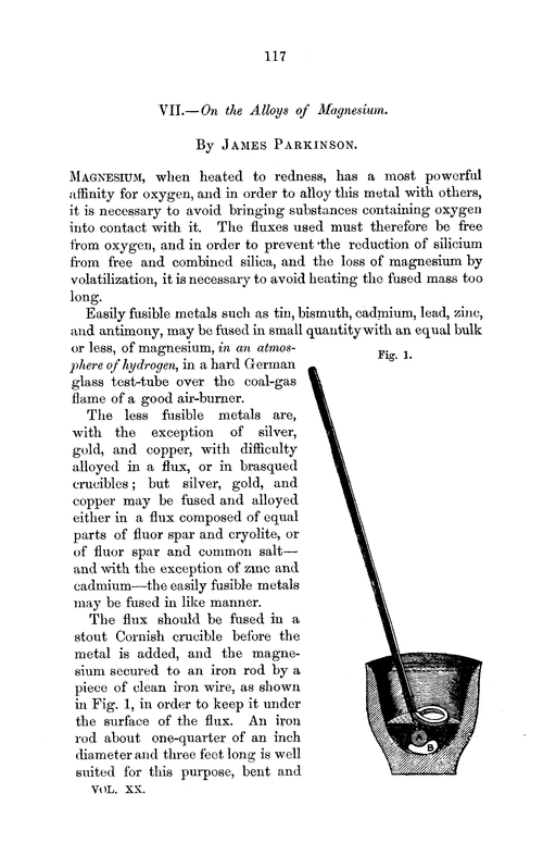 VII.—On the alloys of magnesium