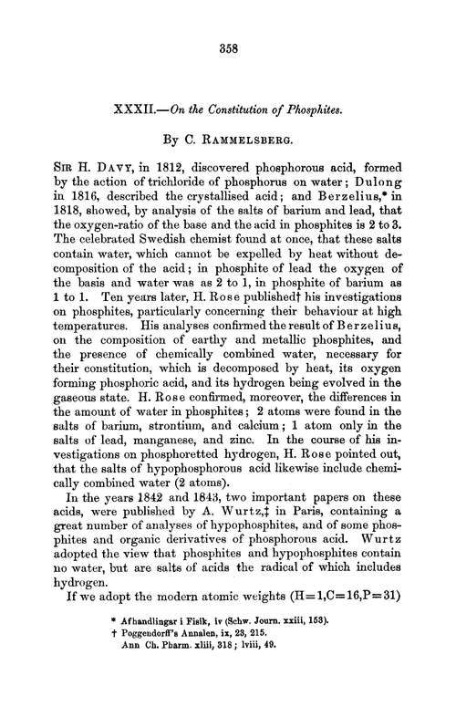 XXXII.—On the constitution of phosphites