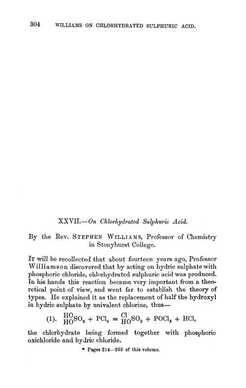 XXVII.—On chlorhydrated sulphuric acid